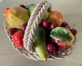 Amazon｜陶器製 イタリア製フルーツバスケット｜フルーツバスケット